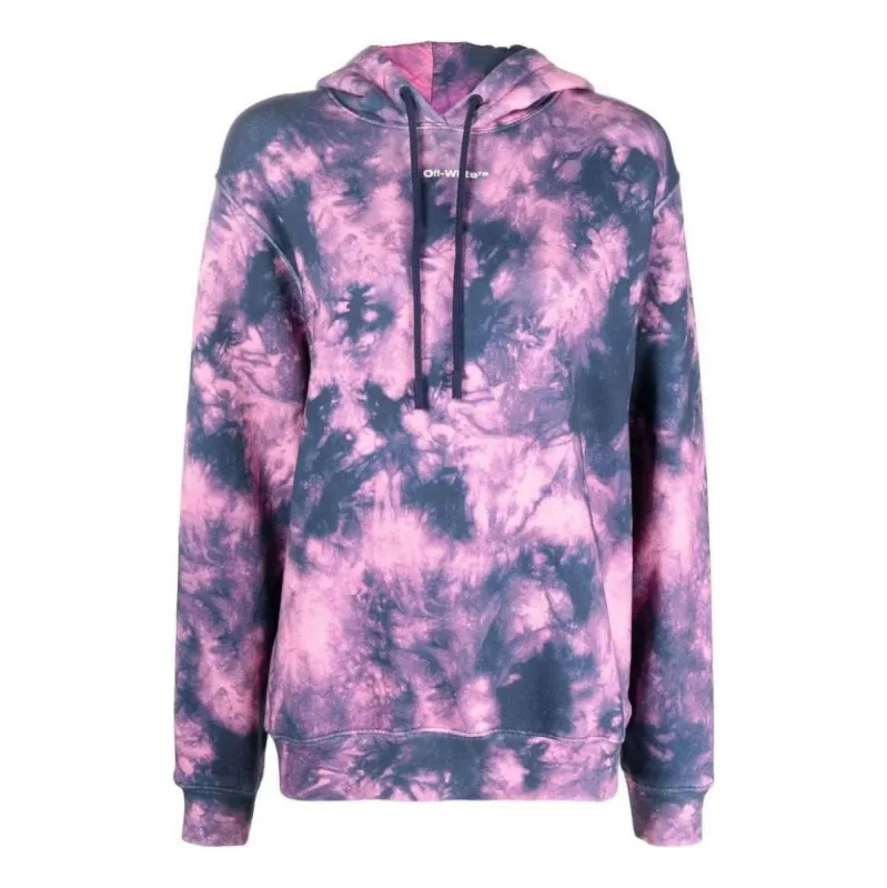 (WMNS) Off-White Arrows Motif Tie Dye Hoodie 'Pink Blue' OWBB035F22JER0063045 sold by KicksCrew