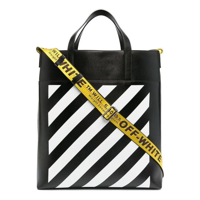 Off-White Logo Leather Tote 'Black' OMNA151R21LEA0011001 sold by KicksCrew