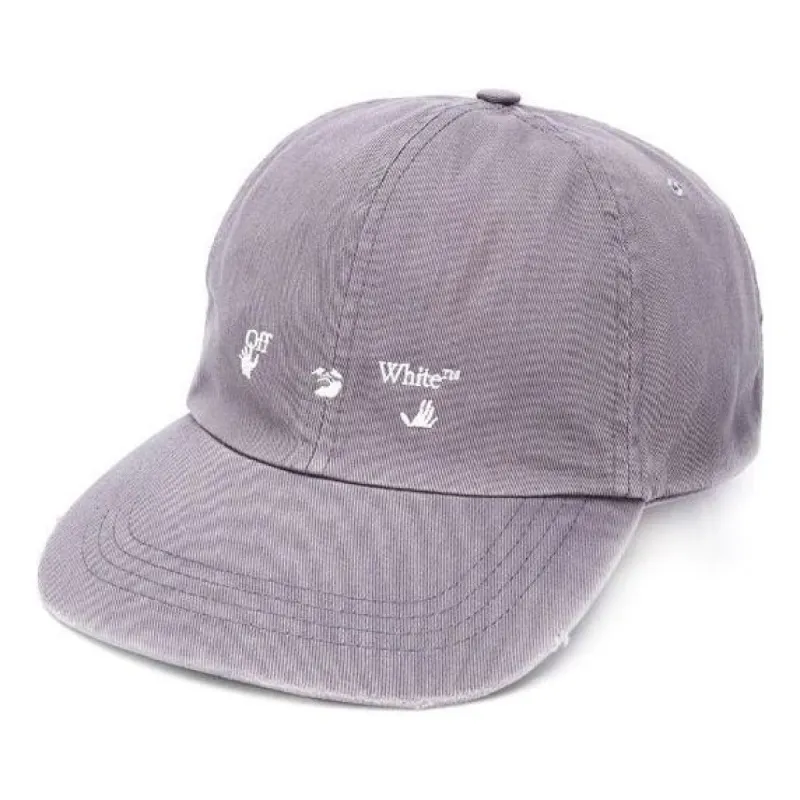 Off-White Logo Baseball Cap 'Grey' OMLB022E20FAB0010601 sold by KicksCrew