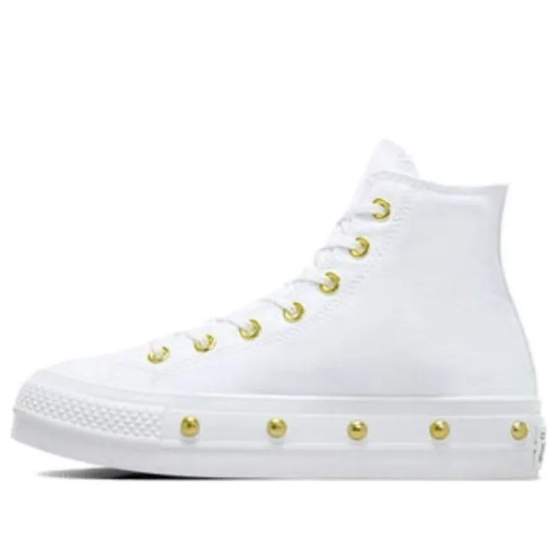 (WMNS) Converse Chuck Taylor All Star Studded Lift Platform 'White Gold' A06787C sold by KicksCrew