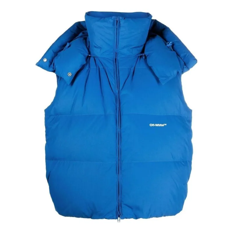 Off-White Bounce down-feather Hooded Jacket 'Blue' OMED038F22FAB0014501 sold by KicksCrew