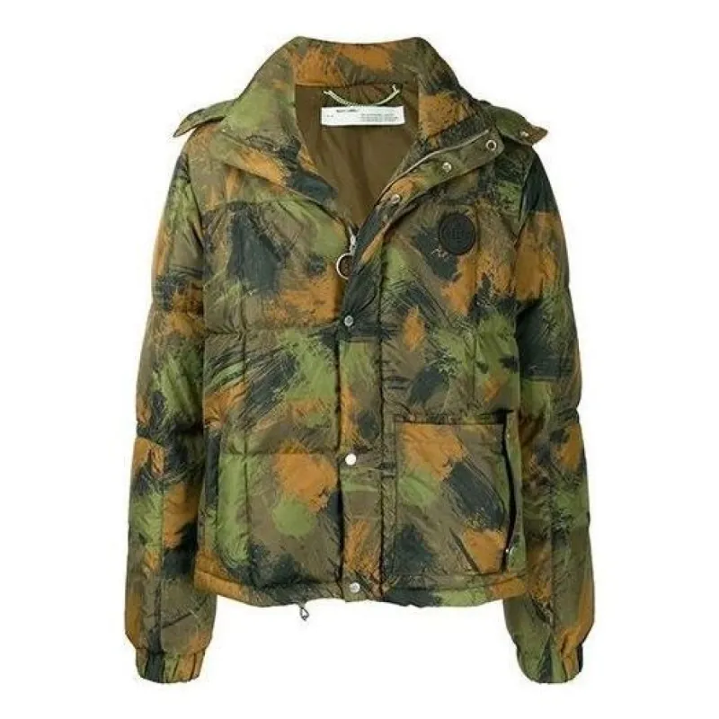 Off-White Camouflage Padded Jacket 'Green' OMED015E19C020189901 sold by KicksCrew