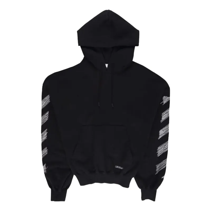 Off-White Scribble Diag-print Cotton Hoodie 'Black' OMBB110S23FLE0051001 sold by KicksCrew