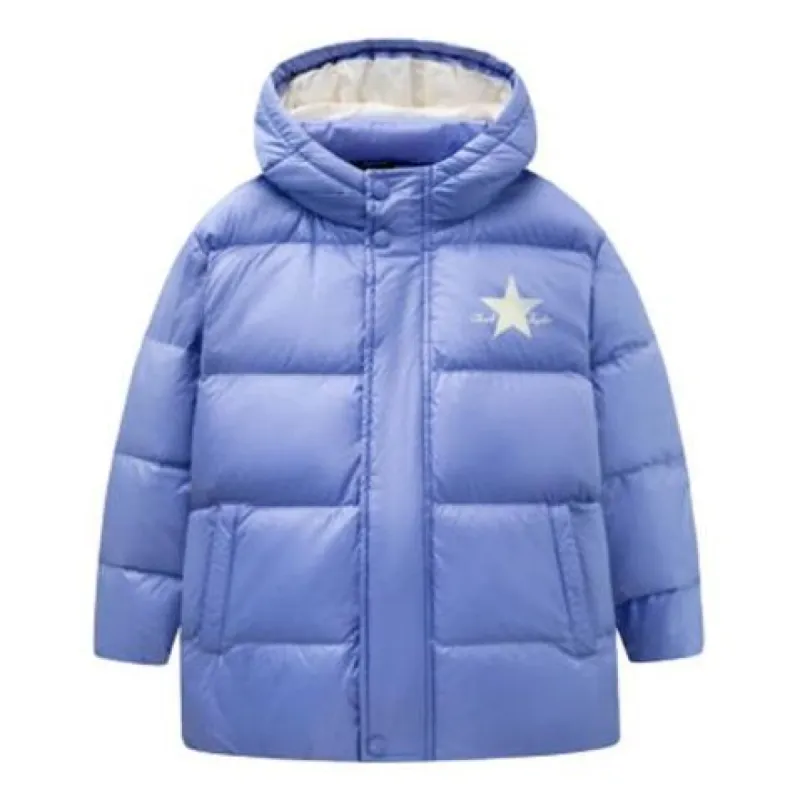 (GS) Converse Logo Printed Down Jacket 'Purple White' CV2342014PS-003 sold by KicksCrew