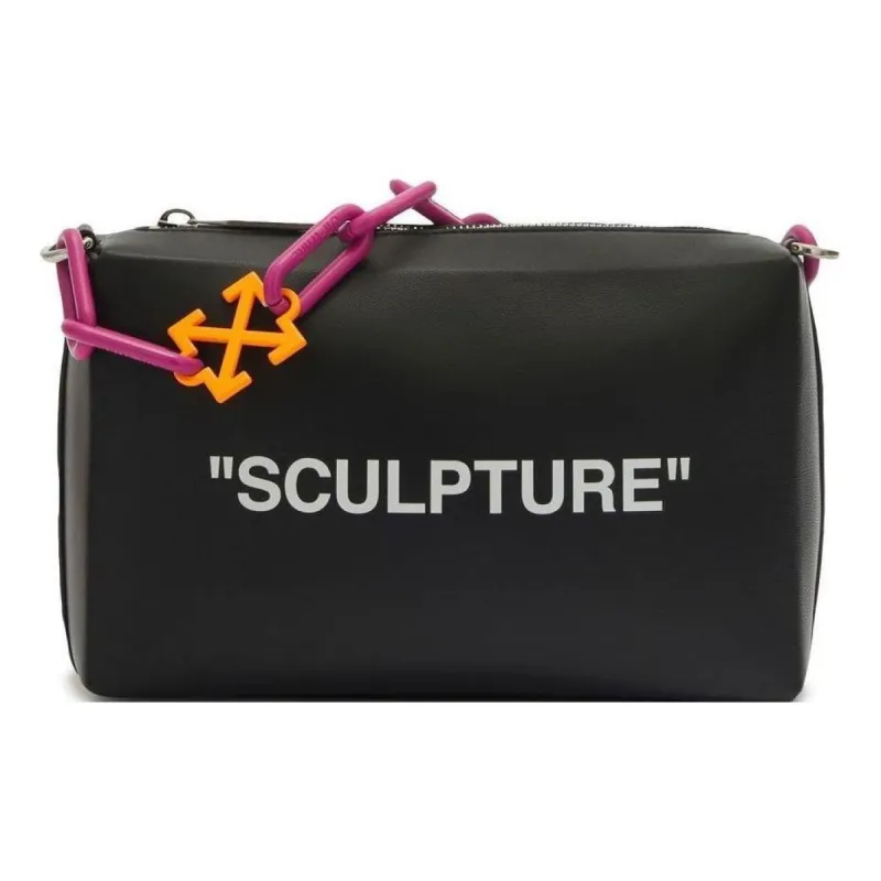 (WMNS) Off-White Block Pouch Quote Clutch Bag 'Black' OWNM019F22LEA0021001 sold by KicksCrew