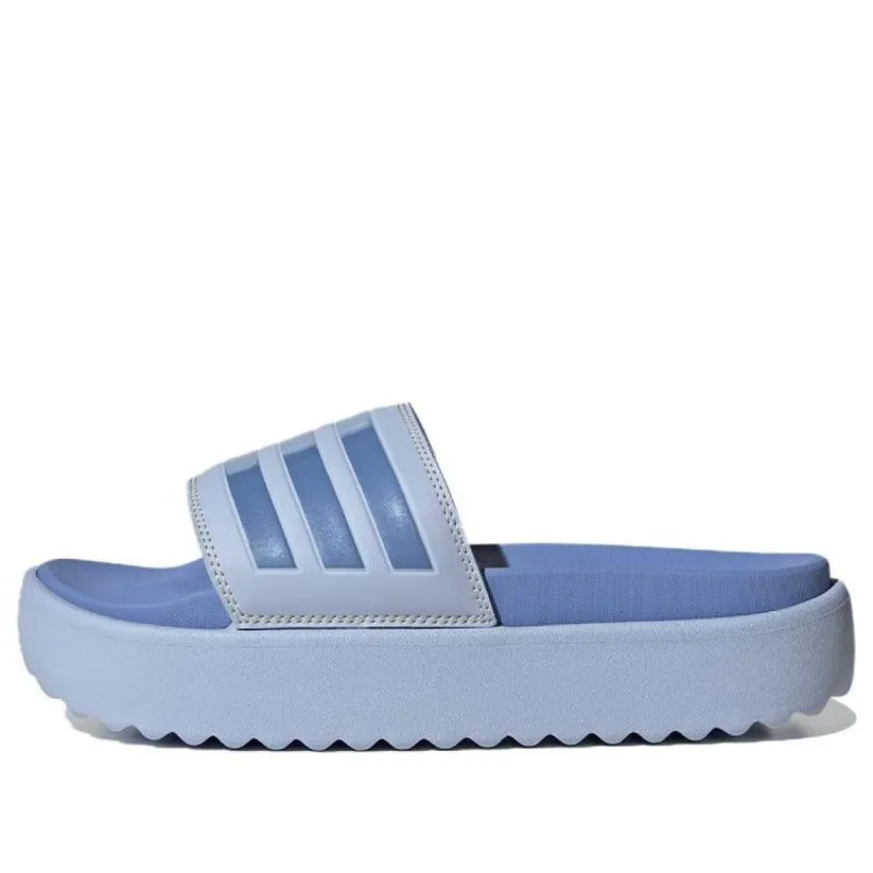 (WMNS) adidas Adilette Platform Slide 'Blue Dawn' HQ6181 sold by KicksCrew