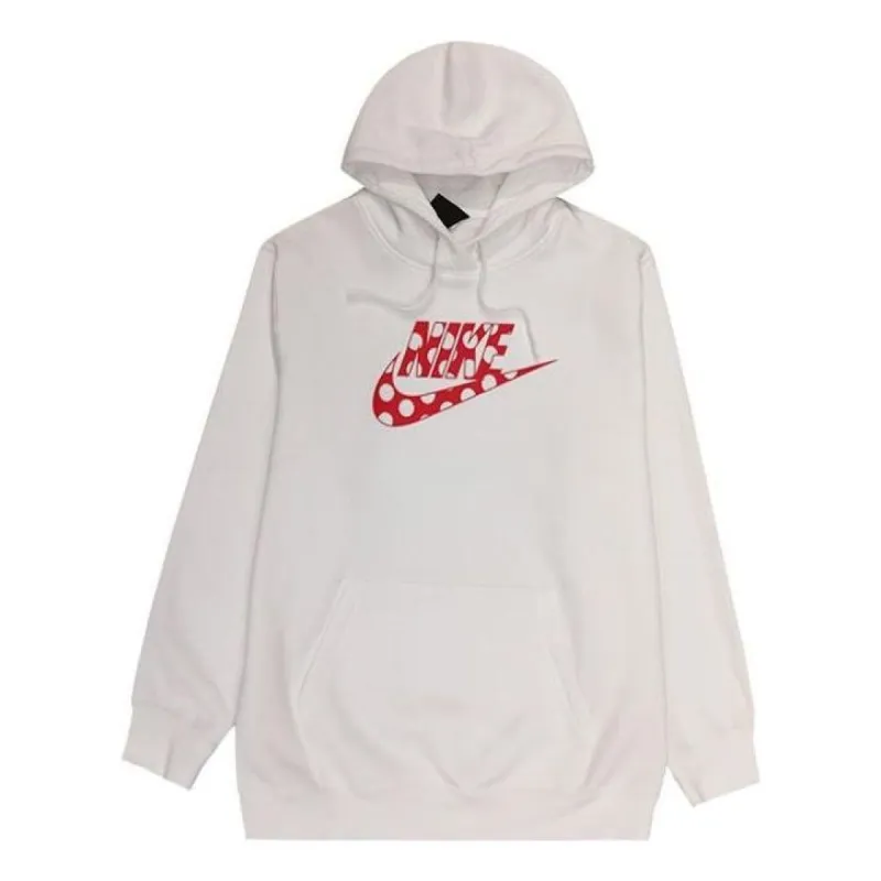 (WMNS) Nike Big Swoosh Dot Logo Pullover Hoodie 'White' CU4528-100 sold by KicksCrew