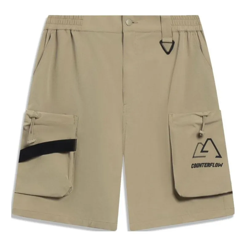 Li-Ning Counterflow Logo Straight Cargo Shorts 'Khaki' AKST587-4 sold by KicksCrew