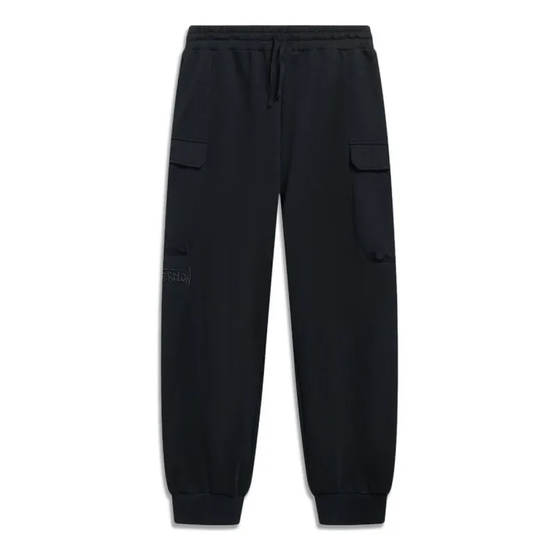 Li-Ning Counterflow Logo Cargo Sweatpants 'Black' AKLT531-2 sold by KicksCrew
