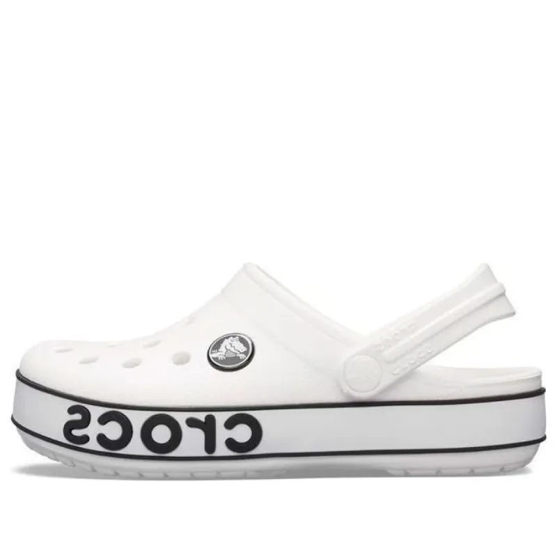 (GS) Crocs Crocband Logo Clogs 'White Black' 206022-103 sold by KicksCrew