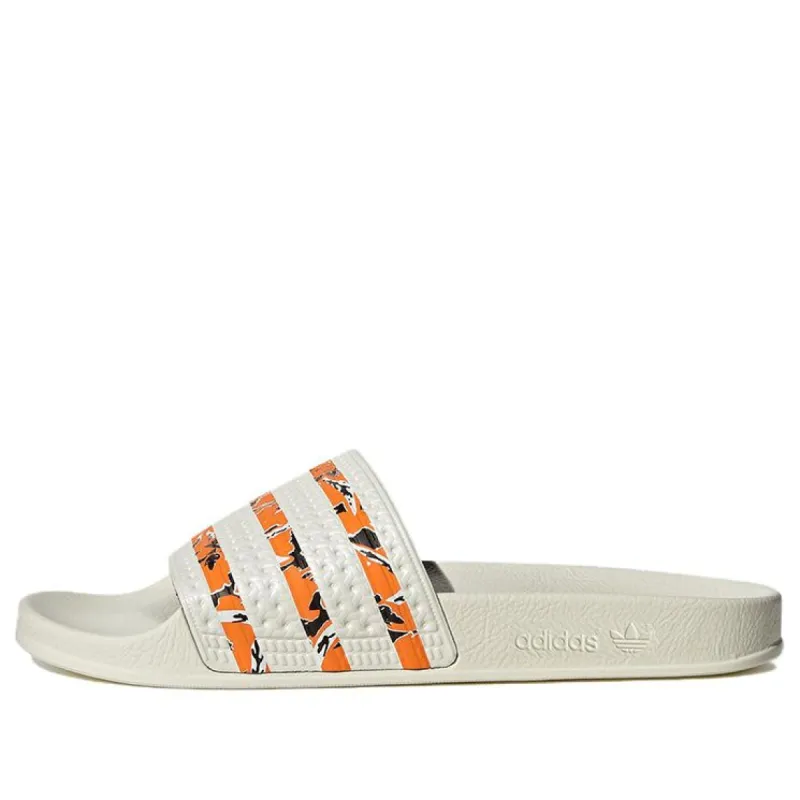 Adidas Originals Adilette Slides 'Off White Bright Orange' IE7744 sold by KicksCrew