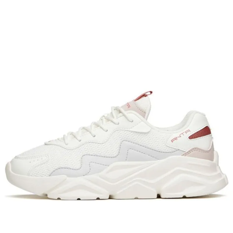 (WMNS) ANTA Life Series Casual Sport Sneakers 'White Grey Red' 922048820-8 sold by KicksCrew
