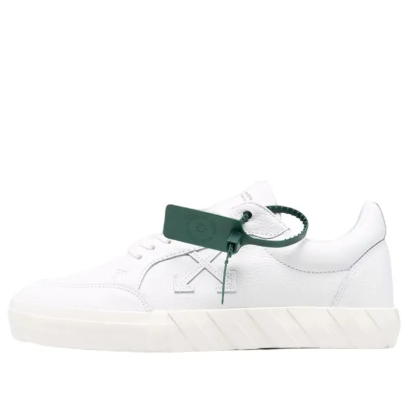 Off-White Low Vulcanized Canvas Sneaker 'White Green' OMIA085C99LEA0010100 sold by KicksCrew