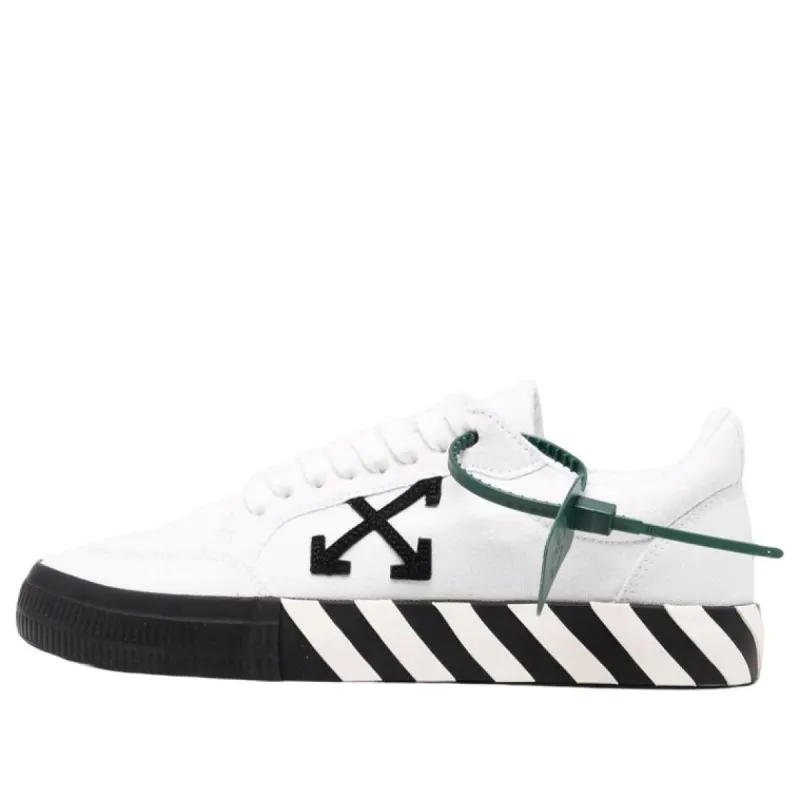 Off-White Vulcanzied Low Canvas 'White Black' OMIA085C99FAB0010110 sold by KicksCrew