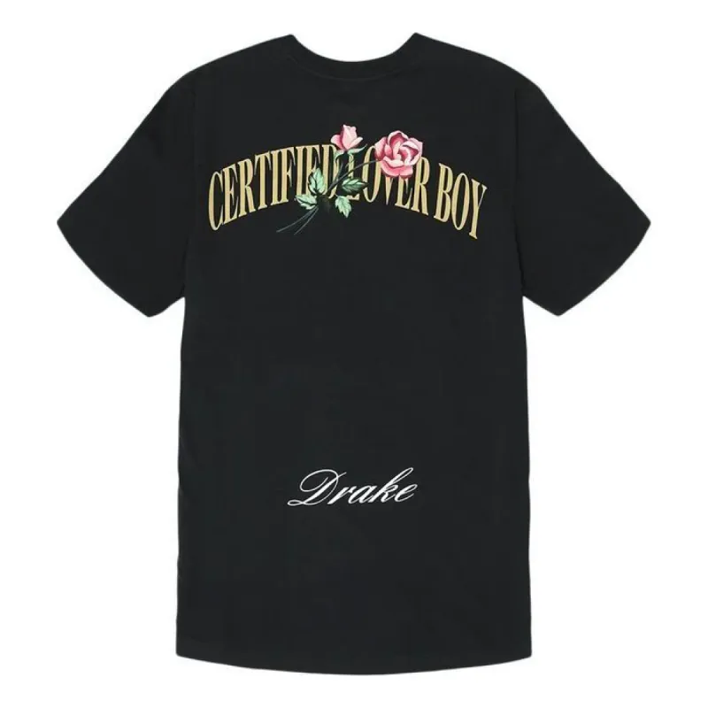 Nike x Drake Certified Lover Boy Rose T-Shirt 'Black' CLBBLKT-001 sold by KicksCrew