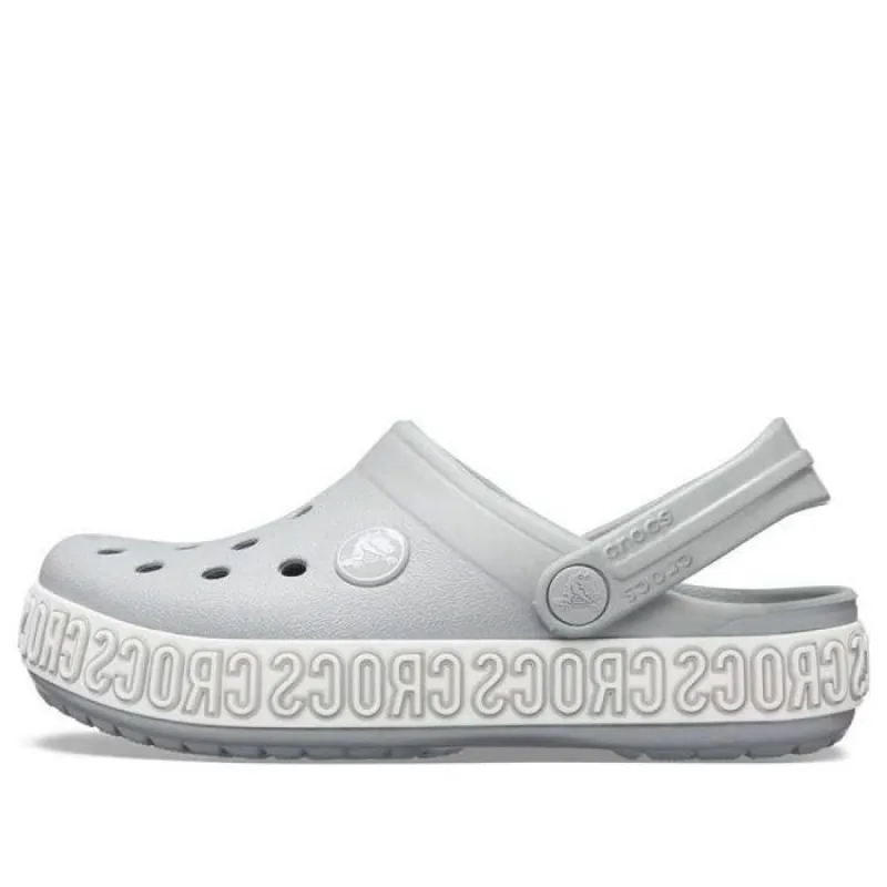 (GS) Crocs Crocband Logo Mania Clogs 'Grey Silver' 205992-00J sold by KicksCrew
