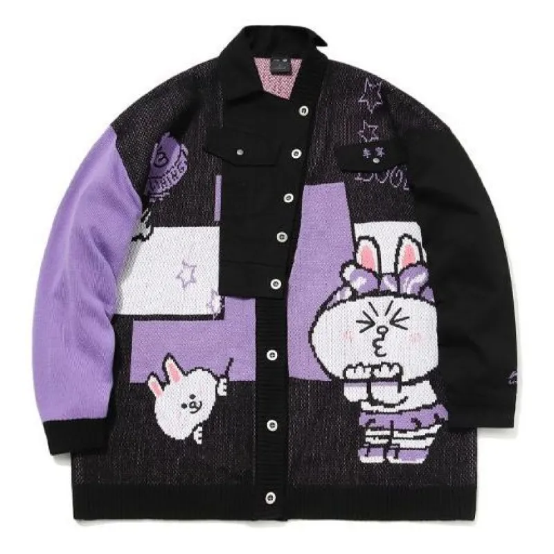 Li-Ning x LINE FRIENDS Graphic Jacket 'Black Purple' AMBQ044-2 sold by KicksCrew