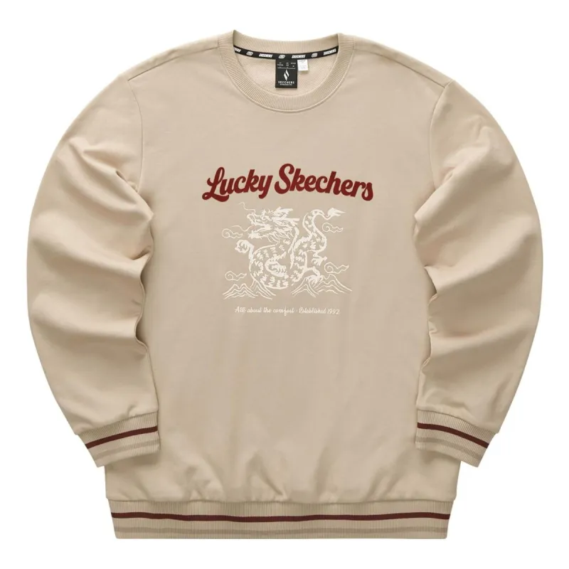 Skechers CNY Series Dragon Graphic Crew Sweatshirt 'Tan Black Red' L124U052-028R sold by KicksCrew