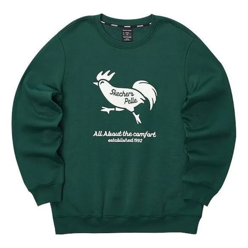Skechers Casual Graphic Crew Sweater 'Green White' L423U074-02ZG sold by KicksCrew