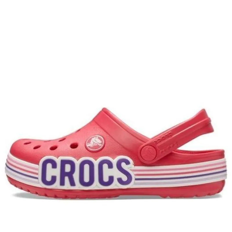 (GS) Crocs Crocband Logo Stripe Clogs 'Red White' 206345-611 sold by KicksCrew