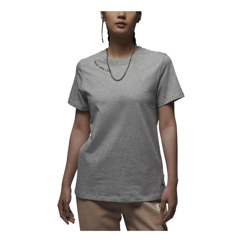 (WMNS) Air Jordan Make Them Look T-shirt 'Grey' FD0103-063 sold by KicksCrew