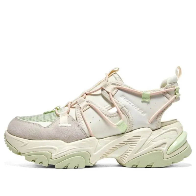 (WMNS) Skechers D'lites Sandal 'White Grey Green' 119860-NTGR sold by KicksCrew