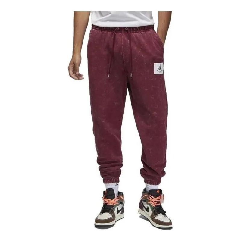 Air Jordan Flight Fleece Washed Trousers 'Cherrywood Red' DR3089-680 sold by KicksCrew