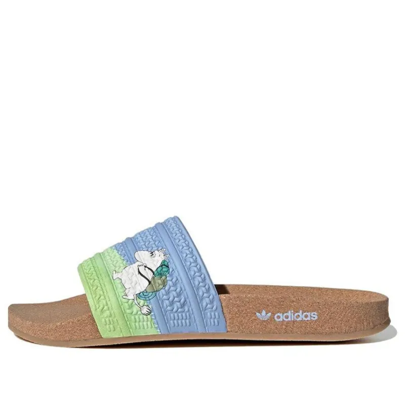 (WMNS) Adidas Adilette x Moomin Cork Slide 'Blue Fusion Gum' ID4207 sold by KicksCrew