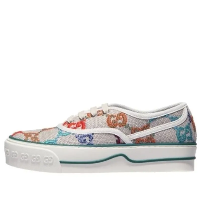 (WMNS) Gucci Tennis 1977 GG Embroidered Logo 'Grey Multicolor' 659950-UFT60-8469 sold by KicksCrew