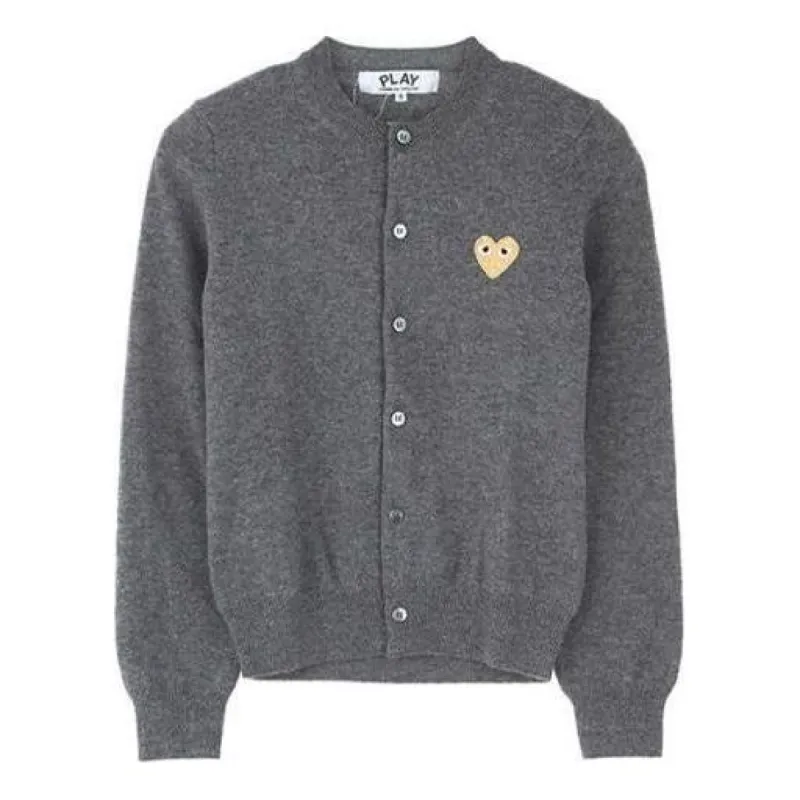 (WMNS) COMME des GARCONS PLAY Cardigan Gold Emblem 'Grey' AZ-N049-051-3 sold by KicksCrew