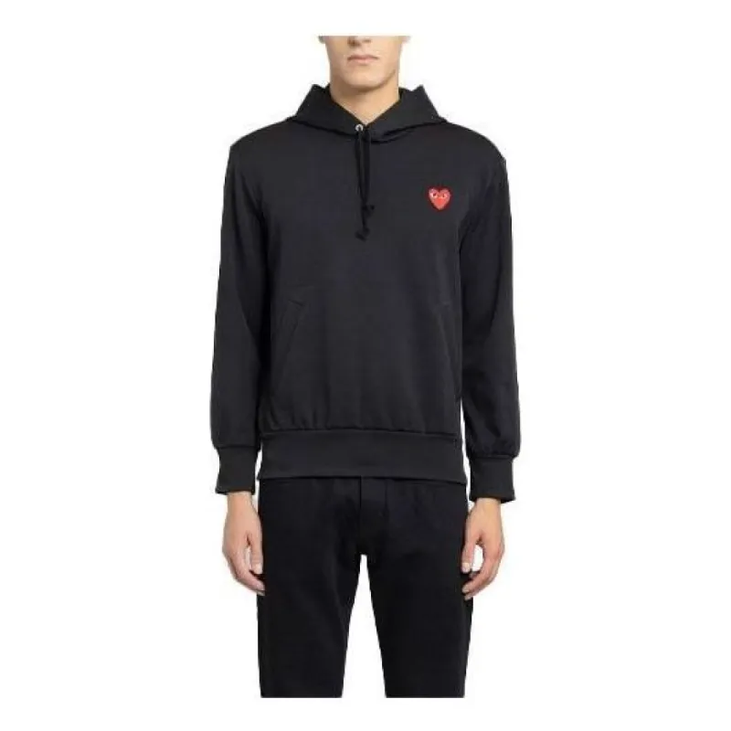 COMME des GARCONS PLAY No Zip Hoodie Red Heart Emblem 'Black' P1T174-1 sold by KicksCrew