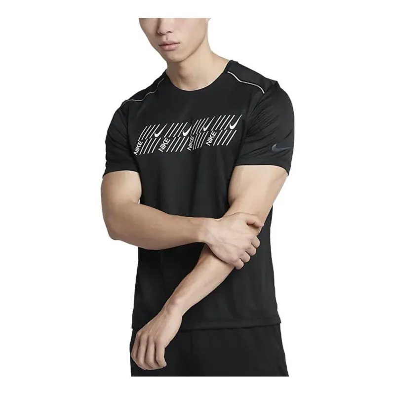 Nike Dri-FIT Miler Short Sleeve Running Top 'Black' CD5731-010 sold by KicksCrew