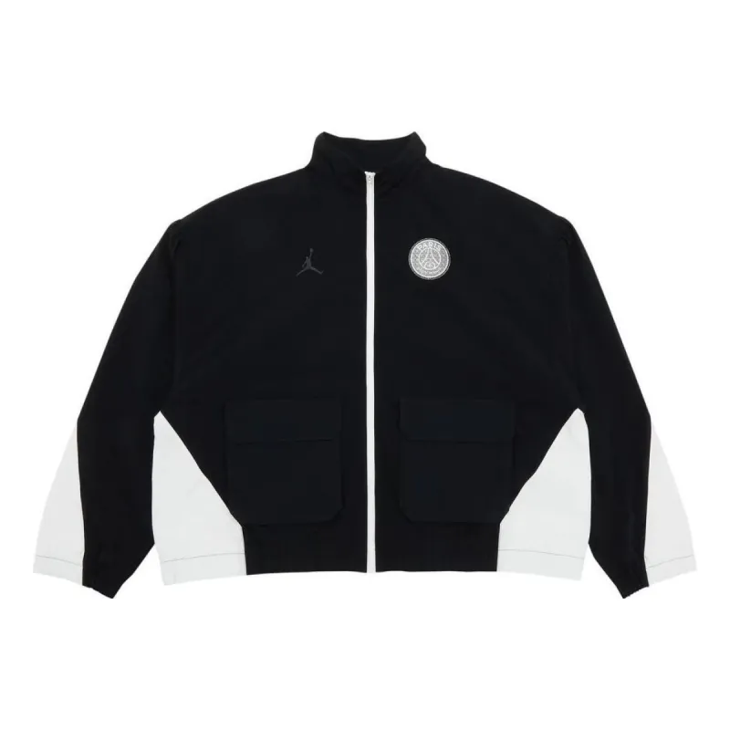 Air Jordan x Paris Saint-Germain Anthem Jacket 'Black White' DN3336-010 sold by KicksCrew