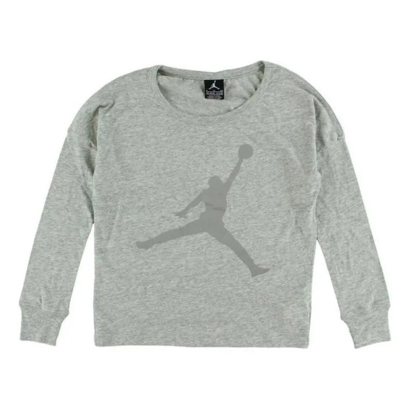 (GS) Air Jordan Long Sleeve T-Shirt 'Grey' 452865-042 sold by KicksCrew