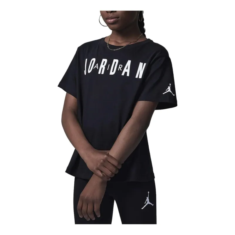 (GS) Air Jordan Post Up Boxy T-shirt 'Black' 45C657-023 sold by KicksCrew