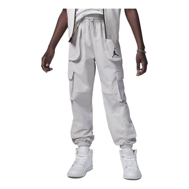 (GS) Air Jordan Logo Cargo Pants 'White' FV2621-072 sold by KicksCrew