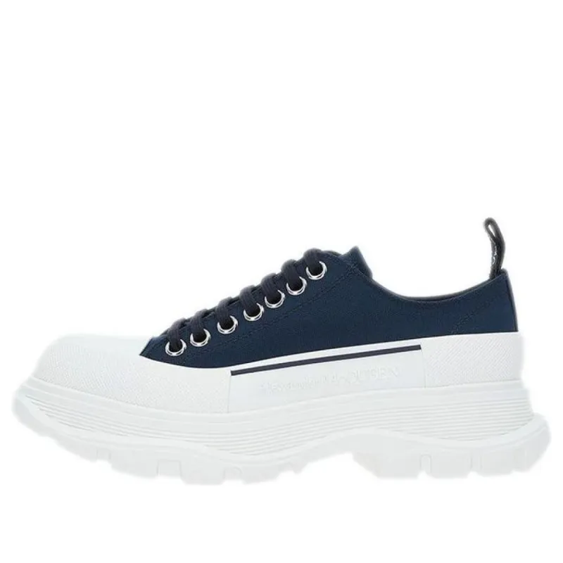 (WMNS) Alexander McQueen Tread Slick Lace Up Shoes 'Blue White' 611705W4S914532 sold by KicksCrew