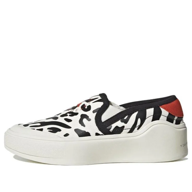 (WMNS) Adidas by Stella McCartney Court Slip-On Shoes 'Off White Black Burnt Cayenne' HP3210 sold by KicksCrew