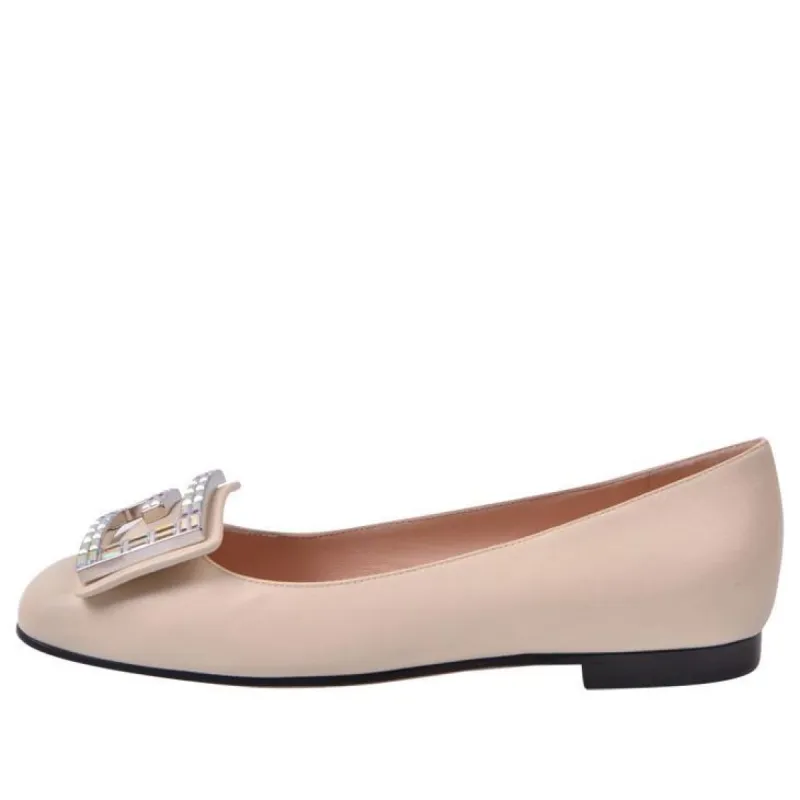 (WMNS) Gucci Leather Ballet Flat With Crystal G 'White' 551434-C9D00-9526 sold by KicksCrew