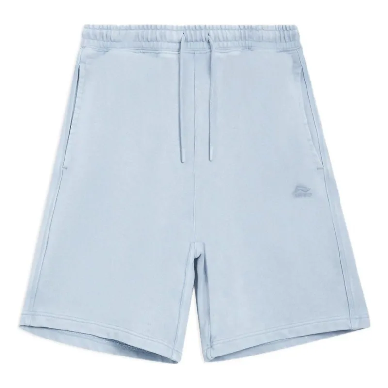 Li-Ning Embroidered Shorts 'Light Blue' AKSS315-8 sold by KicksCrew