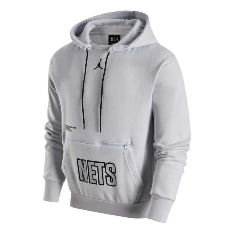 Air Jordan NBA Brooklyn NETS Hoodie 'Grey' DR7008-043 sold by KicksCrew