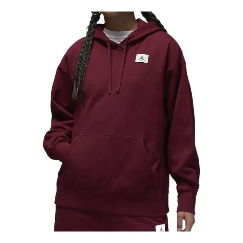 (WMNS) Air Jordan Flight Fleece Hoodie 'Claret' DQ4604-645 sold by KicksCrew