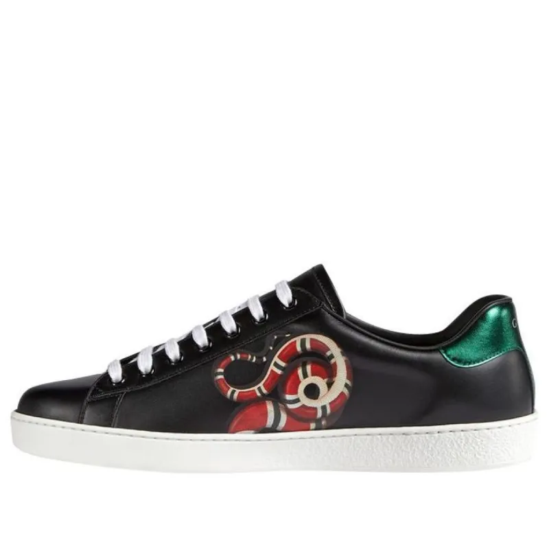 GUCCI Ace Kingsnake Sneakers 'Black Red' 501309-OIF10-1182 sold by KicksCrew