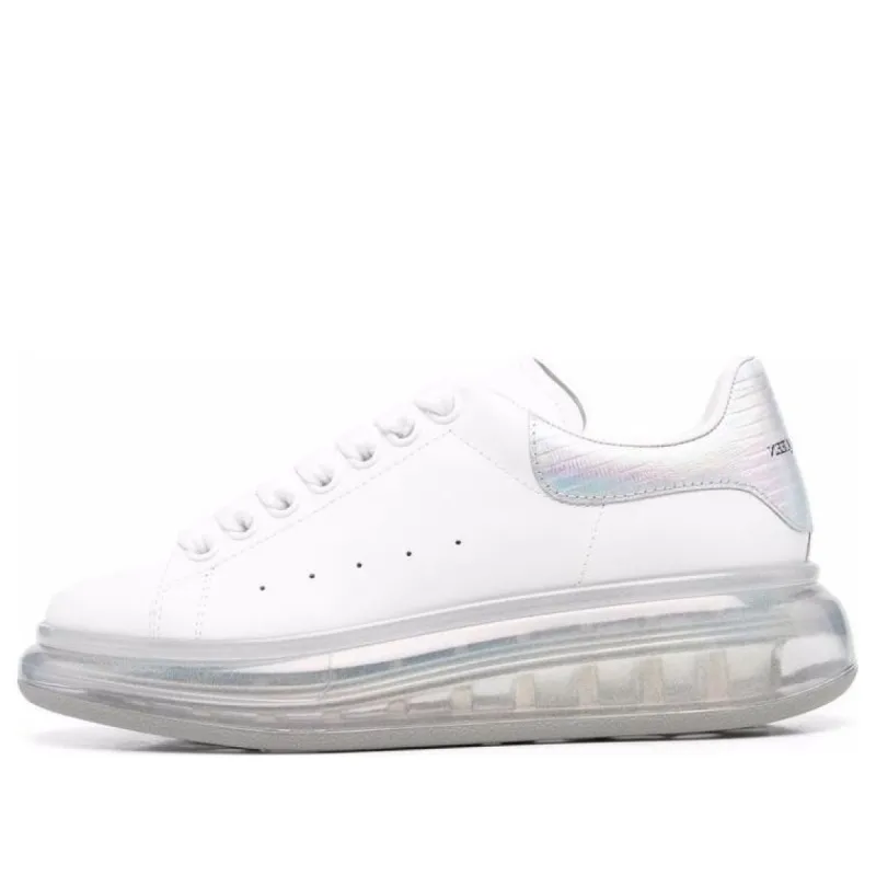 (WMNS) Alexander McQueen Leather Larry Oversized Sneakers 'White Iridescent' 611698WIB9U9620 sold by KicksCrew