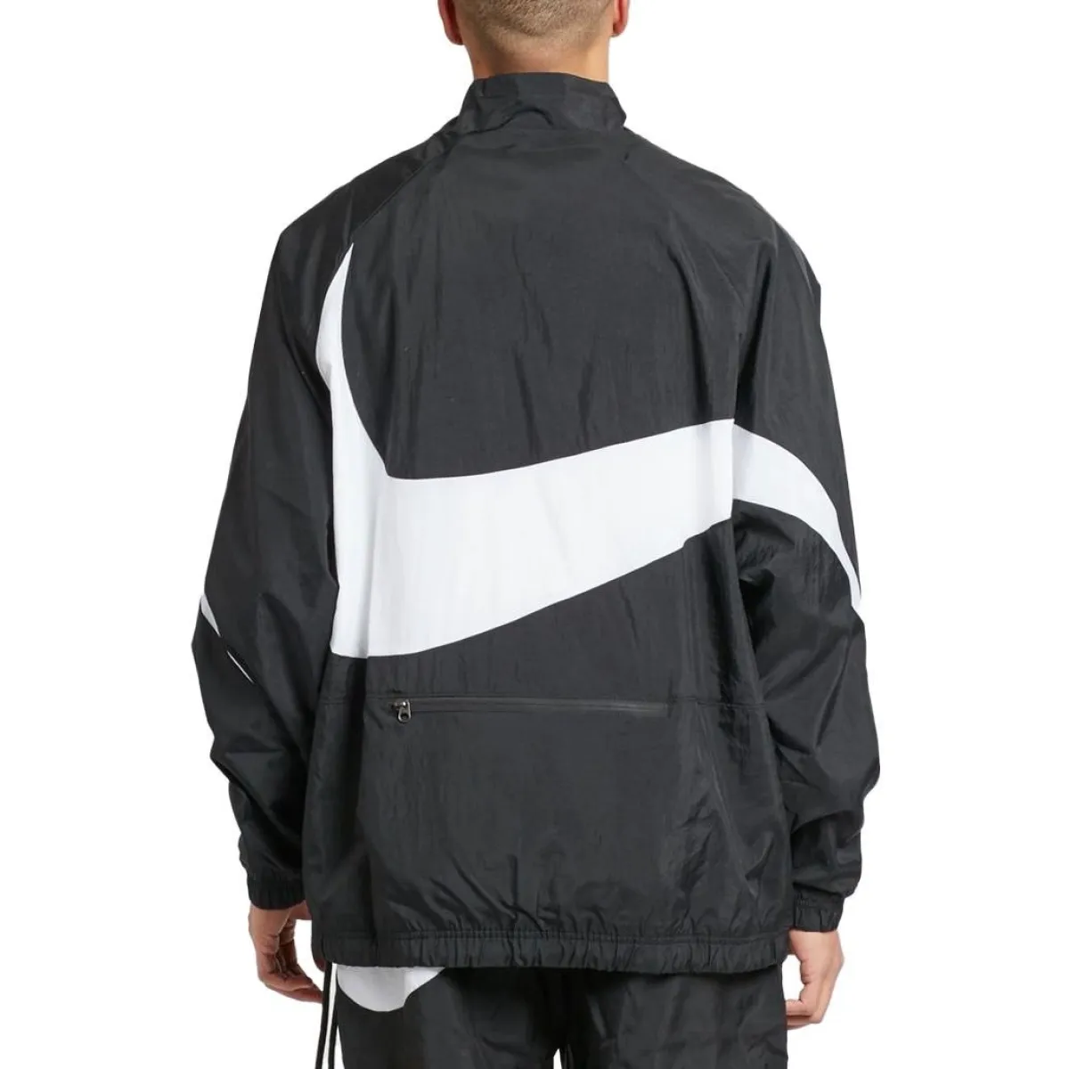 Nike Swoosh Half Zip Woven Jacket 'Black White' AJ2696-010 | Parallel