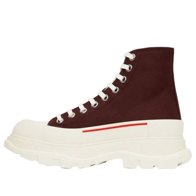 Alexander McQueen Tread Slick Boots 'Burgundy White' 705659W4V312090 sold by KicksCrew