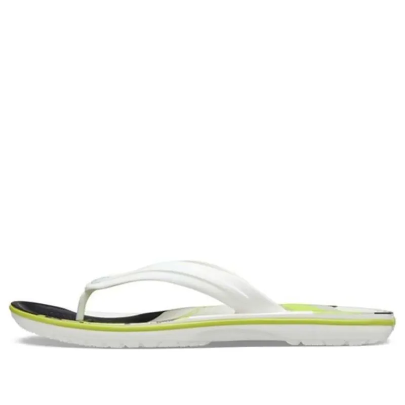Crocs Crocband Flip Flops 'White Green Black' 206592-94S sold by KicksCrew