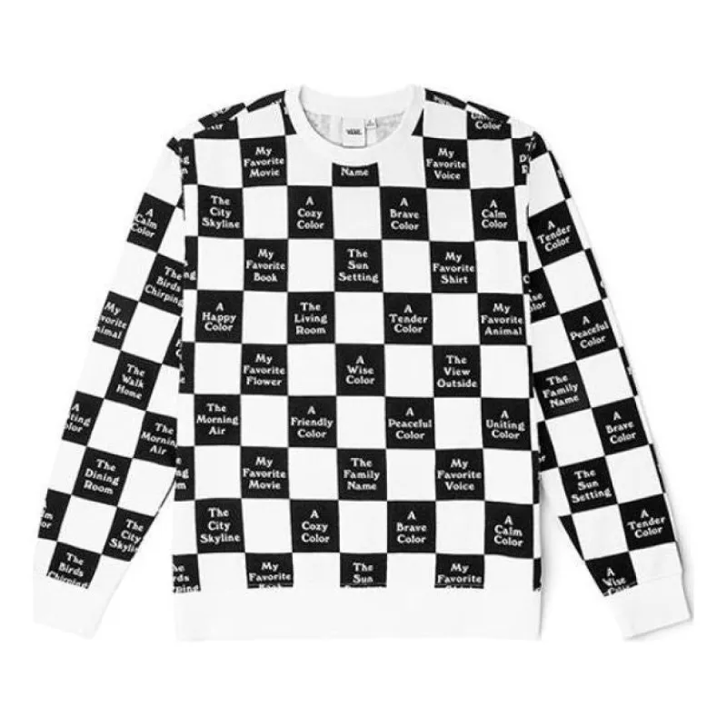 (WMNS) Vans Checkerboard 21 Boyfriend Crew Sweatshirt 'Black White' VN0A5LJJ705 sold by KicksCrew