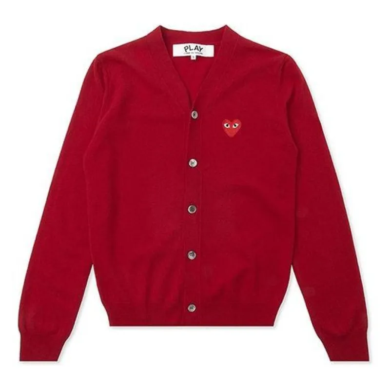COMME des GARCONS PLAY Cardigan Red Emblem 'Red' AZ-N008-051-5 sold by KicksCrew