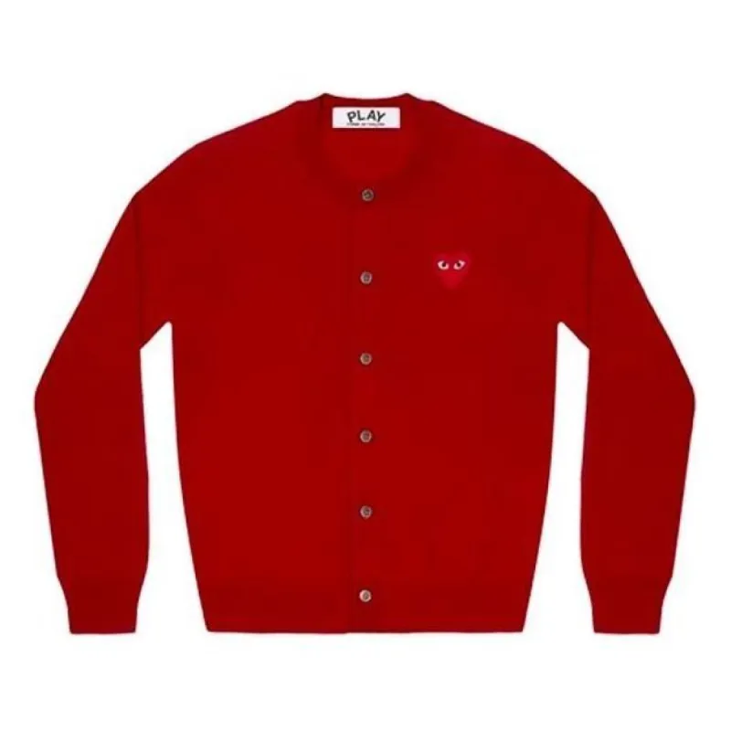 (WMNS) COMME des GARCONS PLAY Cardigan Red Emblem 'Red' AZ-N007-051-5 sold by KicksCrew